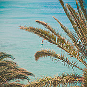 Stand Up Paddeling in blauem warmen Wasser