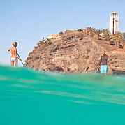 SUP in Morro Jable unter der kleinen Klippe