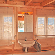 Bungalow La Pared, Bad mit Meerblick