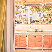 Außenküche vom Garten Appartement in La Pared